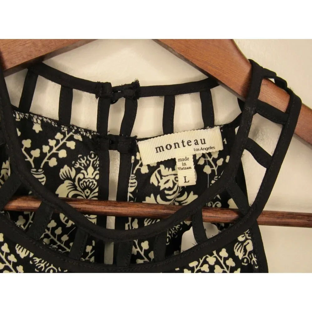 Beautiful Damask Print Sleeveless Monteau Dress NWOT! Size Lg. - Picture 7 of 7